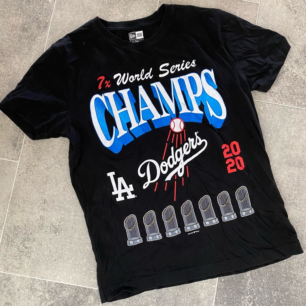New Era Black LA Dodgers Champs Tee